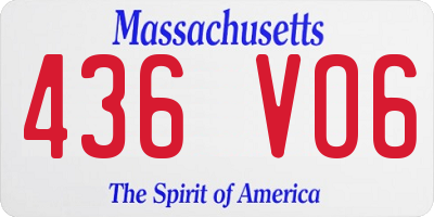 MA license plate 436VO6