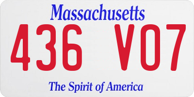MA license plate 436VO7