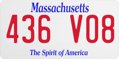 MA license plate 436VO8