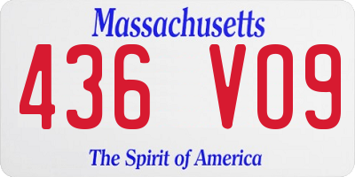 MA license plate 436VO9