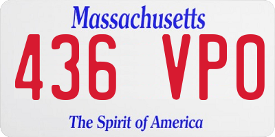 MA license plate 436VP0