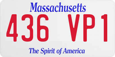 MA license plate 436VP1