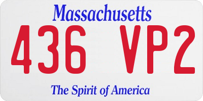 MA license plate 436VP2