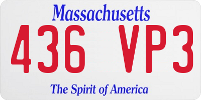 MA license plate 436VP3