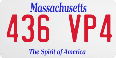 MA license plate 436VP4