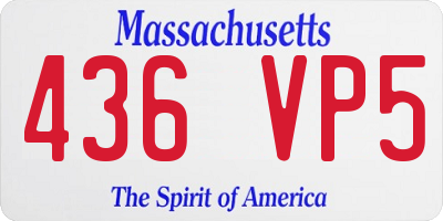 MA license plate 436VP5