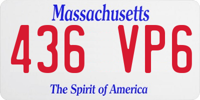 MA license plate 436VP6