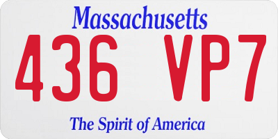MA license plate 436VP7