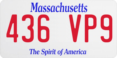 MA license plate 436VP9