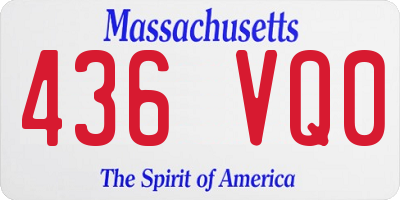 MA license plate 436VQ0