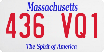 MA license plate 436VQ1