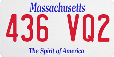 MA license plate 436VQ2