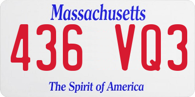 MA license plate 436VQ3