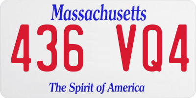 MA license plate 436VQ4