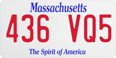 MA license plate 436VQ5