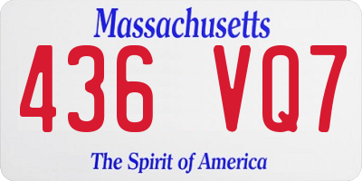 MA license plate 436VQ7