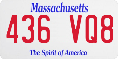 MA license plate 436VQ8
