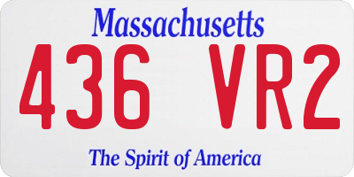 MA license plate 436VR2
