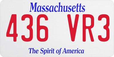 MA license plate 436VR3