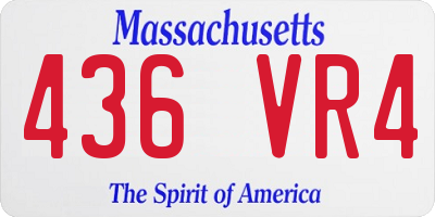 MA license plate 436VR4