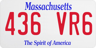 MA license plate 436VR6