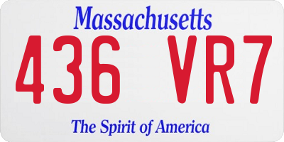 MA license plate 436VR7