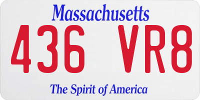 MA license plate 436VR8