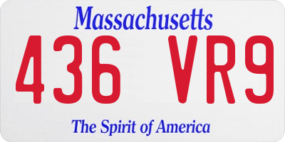 MA license plate 436VR9