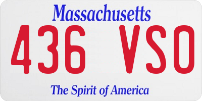 MA license plate 436VS0