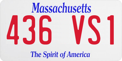 MA license plate 436VS1