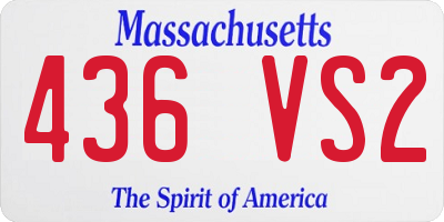 MA license plate 436VS2