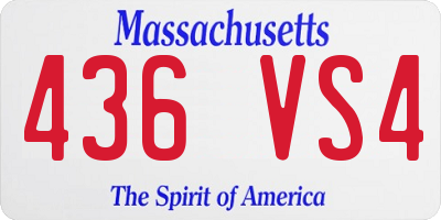 MA license plate 436VS4