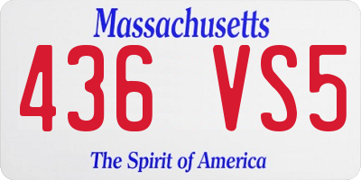 MA license plate 436VS5
