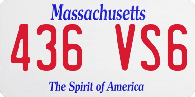 MA license plate 436VS6