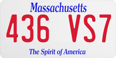 MA license plate 436VS7