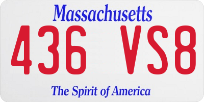 MA license plate 436VS8