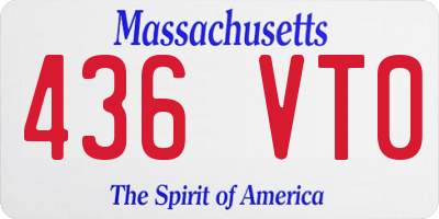 MA license plate 436VT0