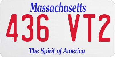 MA license plate 436VT2