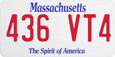 MA license plate 436VT4