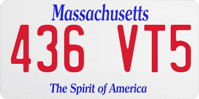 MA license plate 436VT5