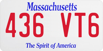 MA license plate 436VT6
