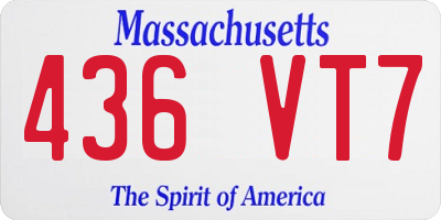 MA license plate 436VT7