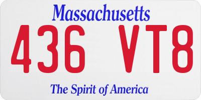 MA license plate 436VT8