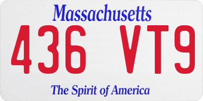 MA license plate 436VT9