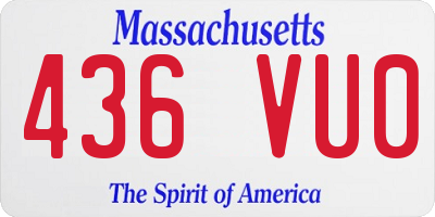 MA license plate 436VU0
