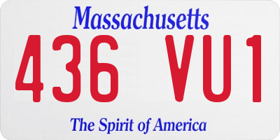 MA license plate 436VU1