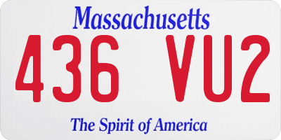 MA license plate 436VU2
