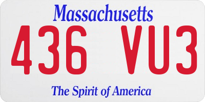 MA license plate 436VU3