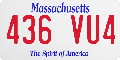 MA license plate 436VU4
