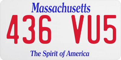 MA license plate 436VU5